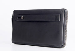Handmade long wallet leather men phone zip clutch vintage wallet for men
