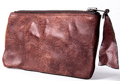 Handmade long wallet leather men phone zip clutch vintage wallet for men