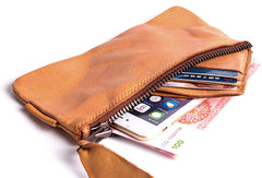 Handmade long wallet leather men phone zip clutch vintage wallet for men