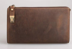 Handmade clutch long wallet leather men phone clutch vintage wallet for men