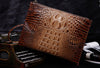 Cool Leather large wristlet wallets leather men zipper clutches wallet for men - EverHandmade