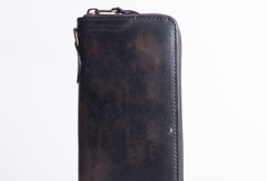 mens wallets with chain​ Leather Biker Wallet Leather Biker Chain Wallet Mens Vintage Biker Long Zip Wallet for Men
