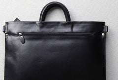 Slim black leather men Briefcase black shoulder laptop Briefcase Business Briefcase Work bag