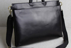 Slim black leather men Briefcase black shoulder laptop Briefcase Business Briefcase Work bag