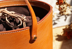 Handmade Leather bucket bag shopper bag for women leather handbag - EverHandmade