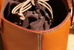 Handmade Leather bucket bag shopper bag for women leather handbag - EverHandmade