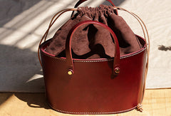 Handmade Leather bucket bag shopper bag for women leather handbag - EverHandmade