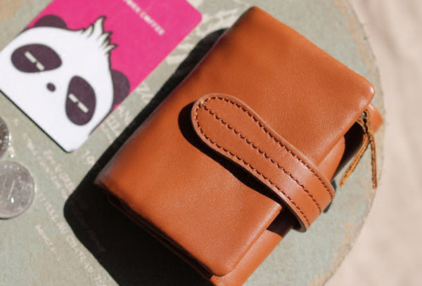 Handmade Genuine leather trifold billfold purse wallet purse coin women RR01091016
