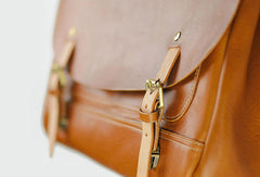 Handmade Leather backpack bag shoulder bag black brown for unisex leather messenger bag