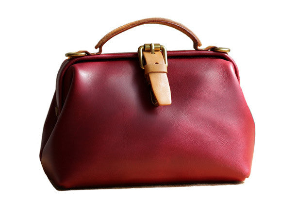 Handmade Leather doctor bag for women leather shoulder bag crossbody bag