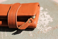Handmade Genuine leather trifold billfold  purse wallet purse coin women