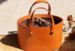 Handmade Leather bucket bag shopper bag for women leather handbag - EverHandmade