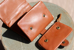 Handmade Genuine leather trifold billfold  purse wallet purse coin women