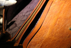 Handmade long wallet leather men rivet clutch vintage wallet for men
