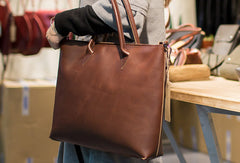 Handmade Leather big handbag dark coffee brown for women leather shoulder bag