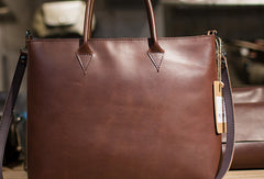 Handmade Leather big handbag dark coffee brown for women leather shoulder bag