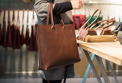 Handmade Leather big handbag dark coffee brown for women leather shoulder bag