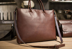 Handmade Leather big handbag dark coffee brown for women leather shoulder bag