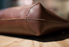 Handmade Leather big handbag dark coffee brown for women leather shoulder bag