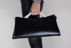 Handmade Leather Long handbag shoulder bag black for women leather crossbody bag