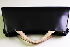Handmade Leather Long handbag shoulder bag black for women leather crossbody bag