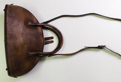 Handmade Leather handbag shoulder bag brown purple for women leather crossbody bag - EverHandmade