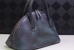 Handmade Leather handbag shoulder bag brown purple for women leather crossbody bag - EverHandmade