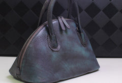 Handmade Leather handbag shoulder bag brown purple for women leather crossbody bag