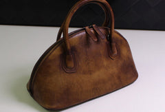 Handmade Leather handbag shoulder bag brown purple for women leather crossbody bag - EverHandmade