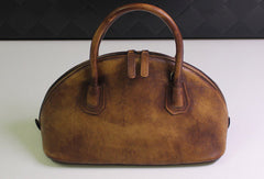 Handmade Leather handbag shoulder bag brown purple for women leather crossbody bag - EverHandmade