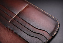 Handmade leather biker trucker wallet leather chain men vintage coffee wallet