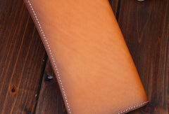 Handmade long wallet leather men brown vintage clutch wallet for men