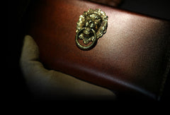 Handmade long wallet leather men Caramel clutch vintage wallet for men - EverHandmade
