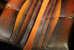 Handmade long wallet leather men Caramel clutch vintage wallet for men - EverHandmade