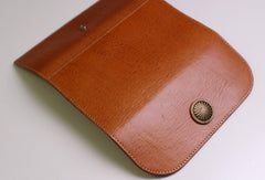 Genuine leather trifold clutch purse long wallet purse clutch zip men women - EverHandmade