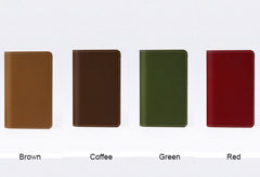 Handmade women long leather passport wallet beige vintage brown black green