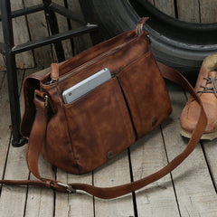 Handmade leather men Briefcase messenger vintage shoulder laptop bag vintage bag
