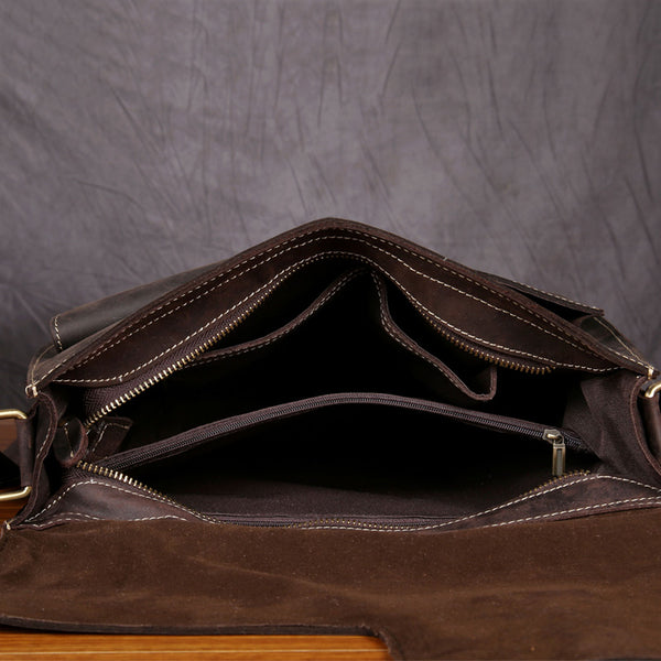 Handmade leather men messenger large vintage shoulder bag for men - EverHandmade