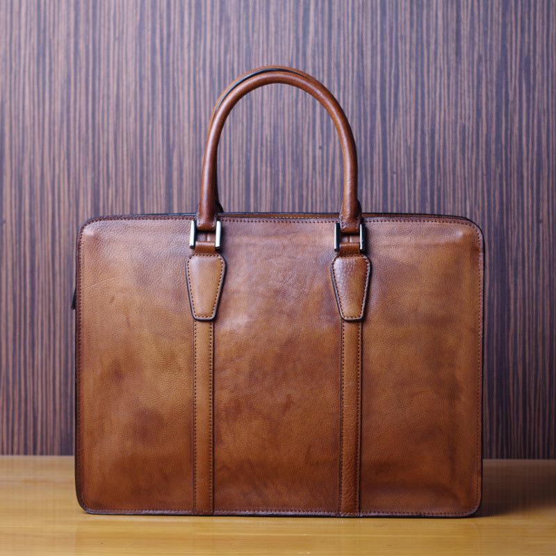 Handmade leather men vintage Briefcase messenger large vintage shoulder laptop bag vintage bag