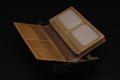 Handmade leather men wallet Hobbit carved leather custom long wallet w/card ID holder for men - EverHandmade