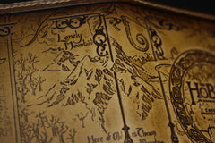 Handmade leather men wallet Hobbit carved leather custom long wallet w/card ID holder for men - EverHandmade