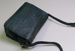 Genuine Leather shoulder bag messenger bag rivet for women leather crossbody bag - EverHandmade