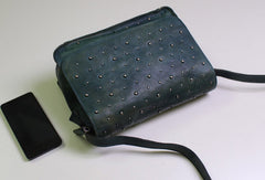 Genuine Leather shoulder bag messenger bag rivet for women leather crossbody bag