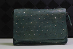 Genuine Leather shoulder bag messenger bag rivet for women leather crossbody bag - EverHandmade