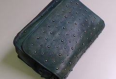 Genuine Leather shoulder bag messenger bag rivet for women leather crossbody bag - EverHandmade