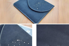Handmade Leather ipad mini air case purse women clutch wallet constellation