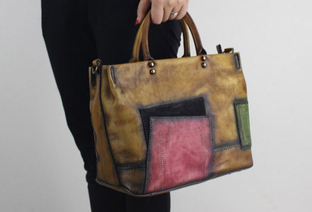Handmade Leather handbag shoulder bag for women leather shopper bag