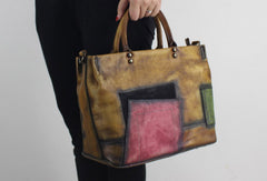 Handmade Leather handbag shoulder bag for women leather shopper bag