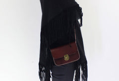 Handmade Leather shoulder bag black vintage for women leather crossbody bag - EverHandmade