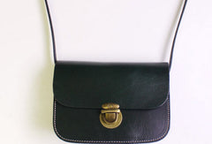 Handmade Leather shoulder bag black vintage for women leather crossbody bag